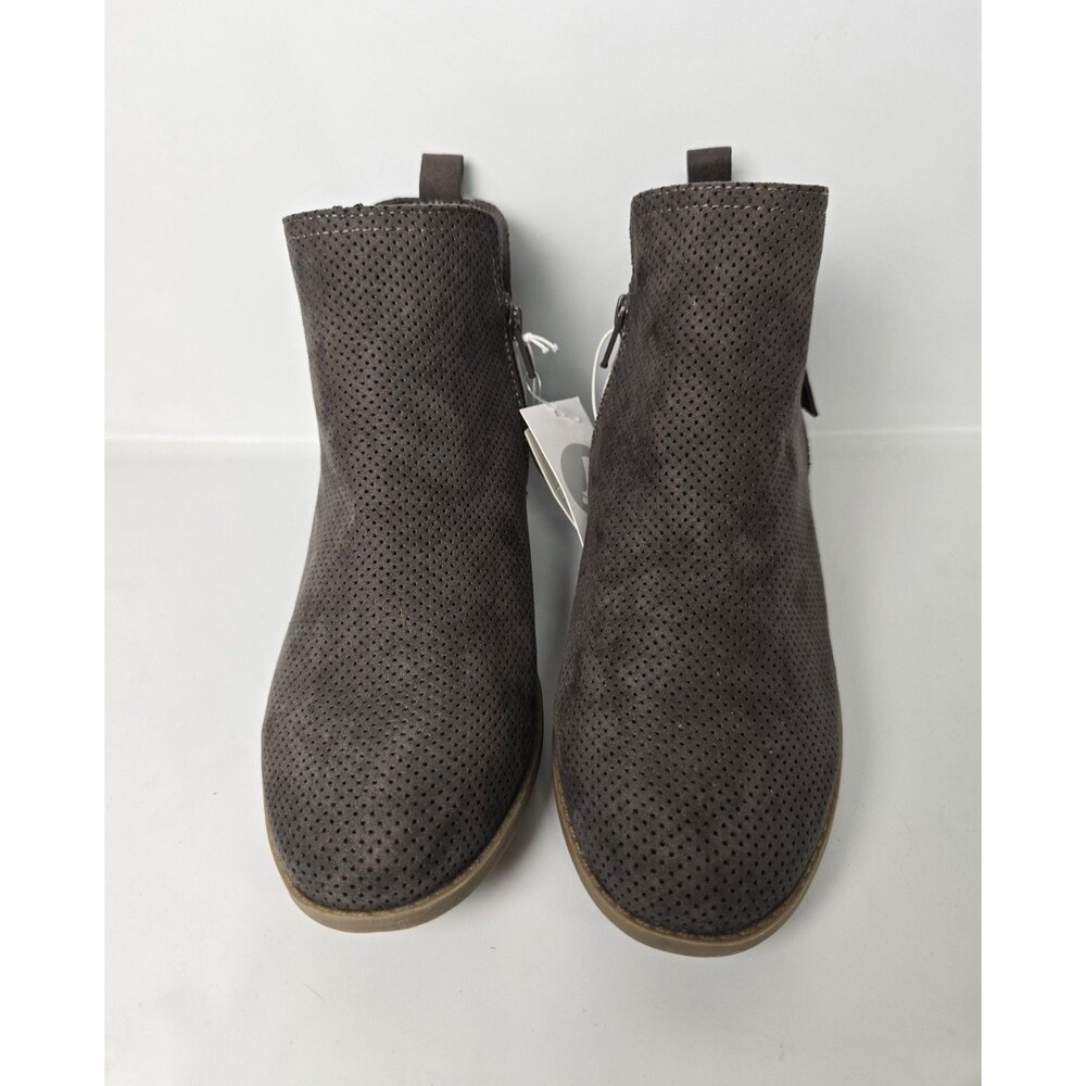 Universal Thread Boots Womens 8.5 Dylan Side Zip Heels Ankle Bootie Gray